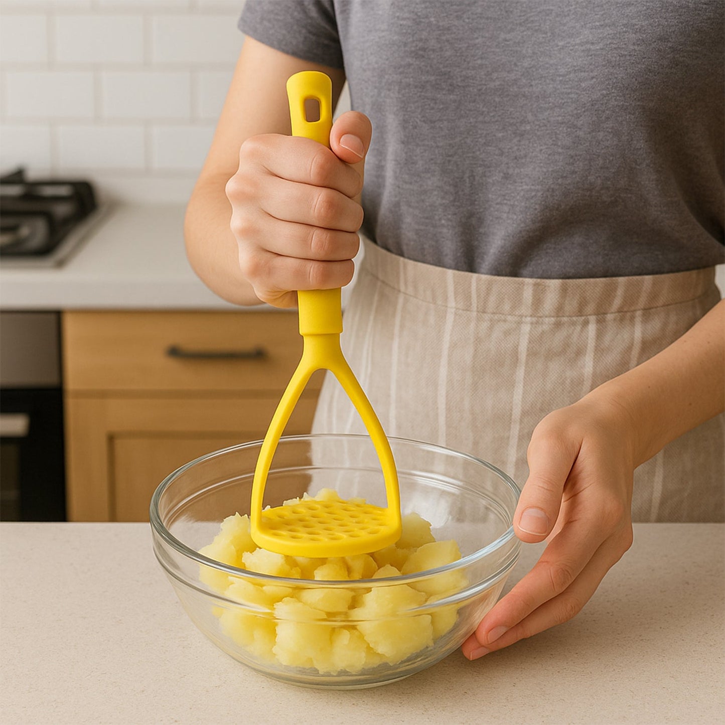 Supermom Kitchen Food Masher | Heavy Duty Masher for Fruits, Veggies & Potatoes | Soft Grip Handle (1 Pc)