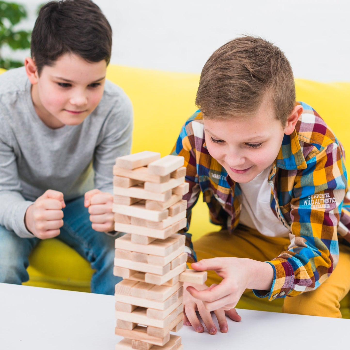 48 Pcs Blocks 4 Dices Wooden Tumbling Stacking Building