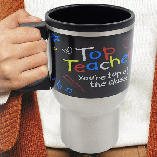 Stainless Steel Insulated Travel Mug - Double-Walled Vacuum Cup with Lid & Handle, Tumbler