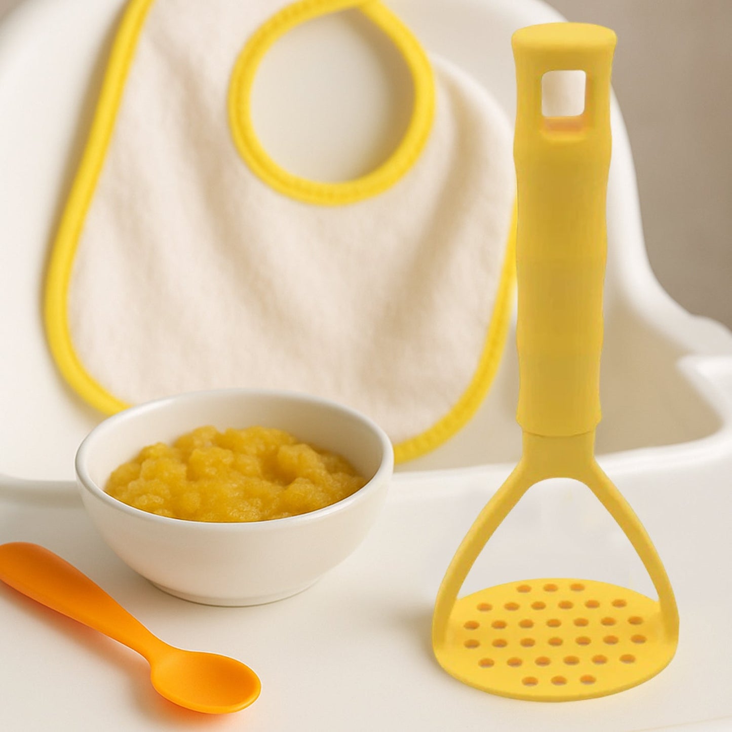 Supermom Kitchen Food Masher | Heavy Duty Masher for Fruits, Veggies & Potatoes | Soft Grip Handle (1 Pc)