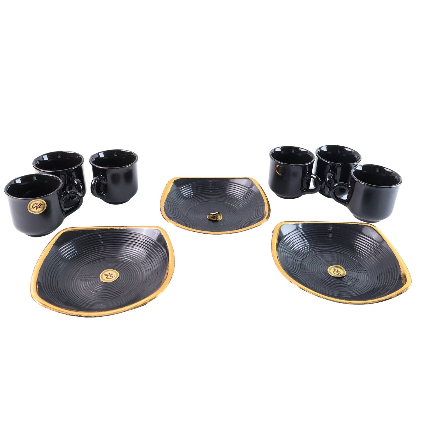 Sweet Buzz 9-Piece Seashell Ceramic Cup Set – Ideal for Home & Gifts